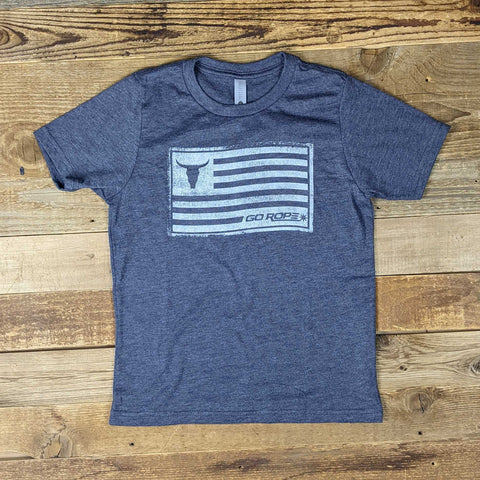 Youth Rustic Flag Tee - Navy