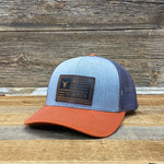 Tricolor Steer Flag Leather Patch Hat