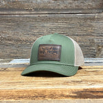 Embossed Steer Head Leather Patch Hat